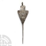 Western Asiatic Decorated Silver Pin