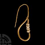 Roman Gold and Bead Earring