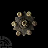 Roman Tinned Bronze Plate Brooch Complete with Appliques