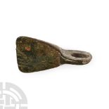 Romano-British Bronze Axe-Shaped Votive Pendant