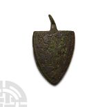 Medieval Knight's Enamelled Bronze '1st Baron Roger de Montalt' Heraldic Horse Harness Pendant with