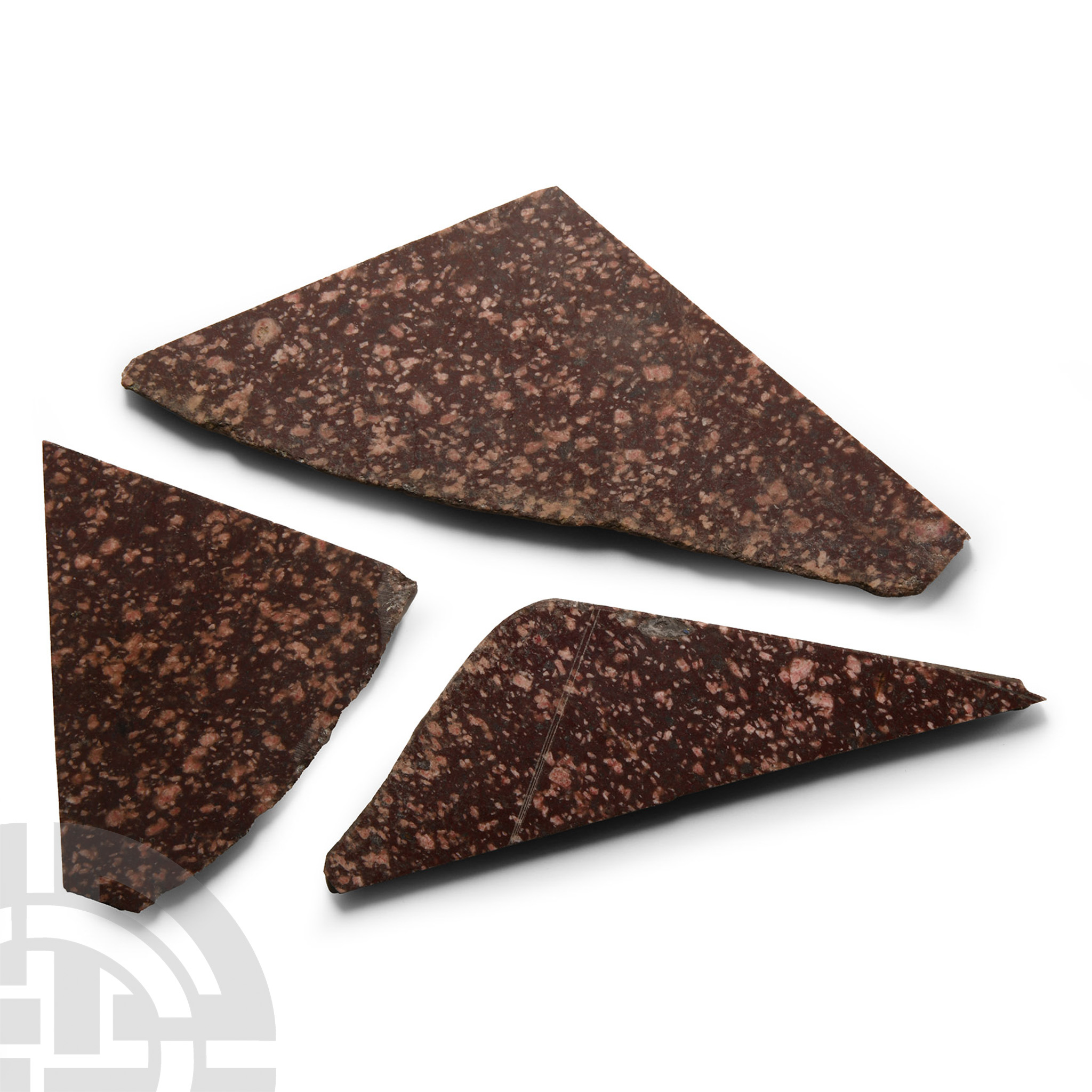 Roman Historic Cut & Polished Porphyry Slice Group