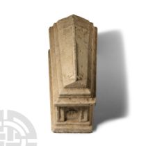 Carved Gothic Style Limestone Tomb Model