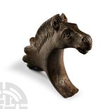 Roman Bronze Horse-Head Mount