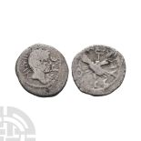 Ancient Roman Imperial Coins - Mark Antony & Octavian - Clasped Hands AR Quinarius