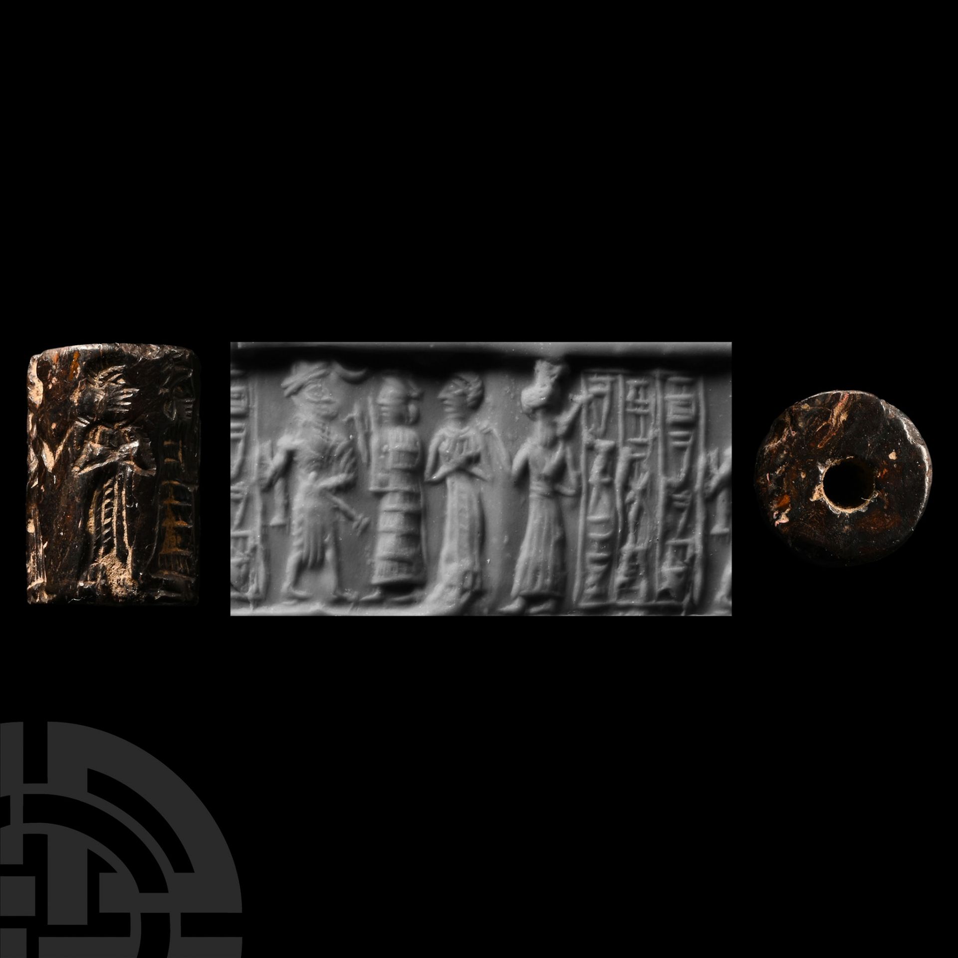 Akkadian Cylinder Seal with Worship Scene