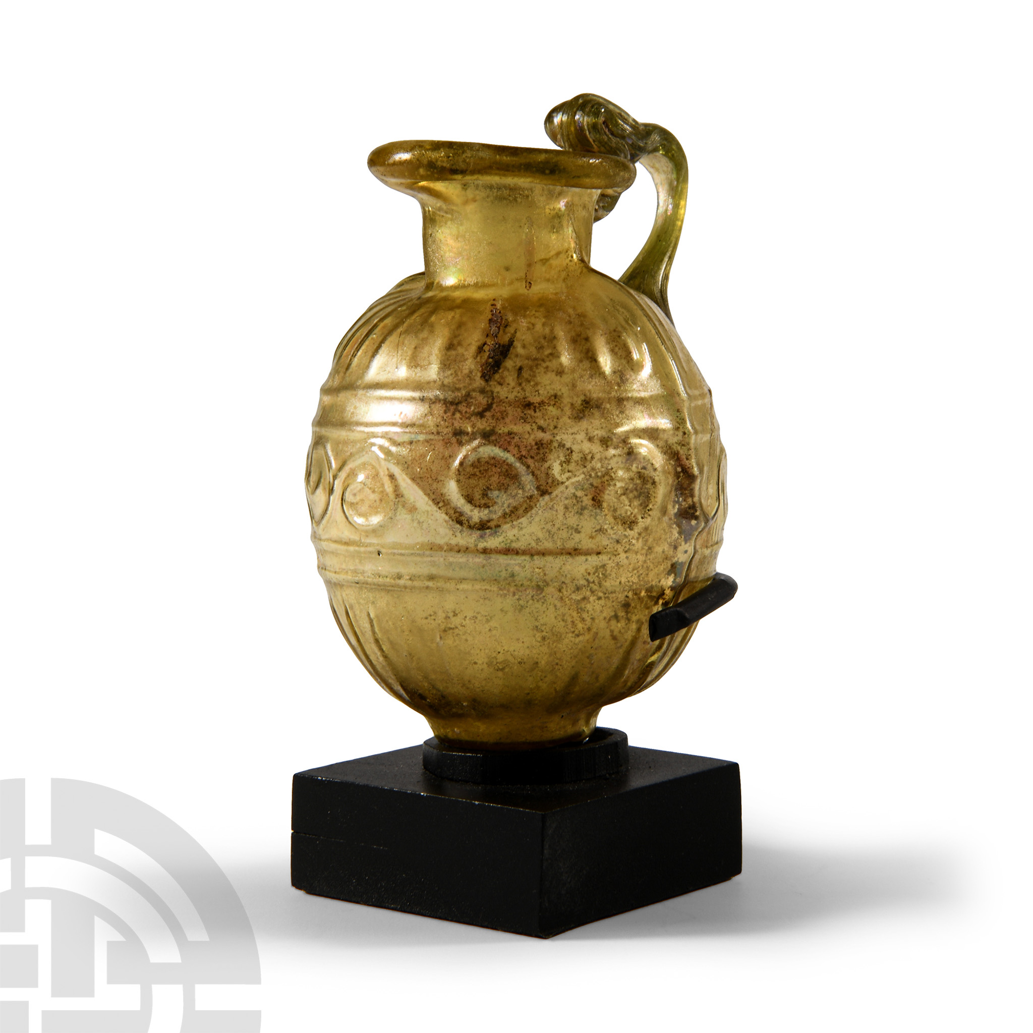 Roman Yellow Glass Flask - Image 2 of 4