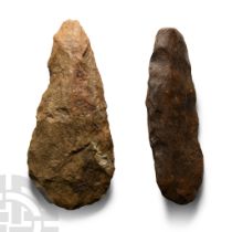 Stone Age Knapped Hand Axe Group