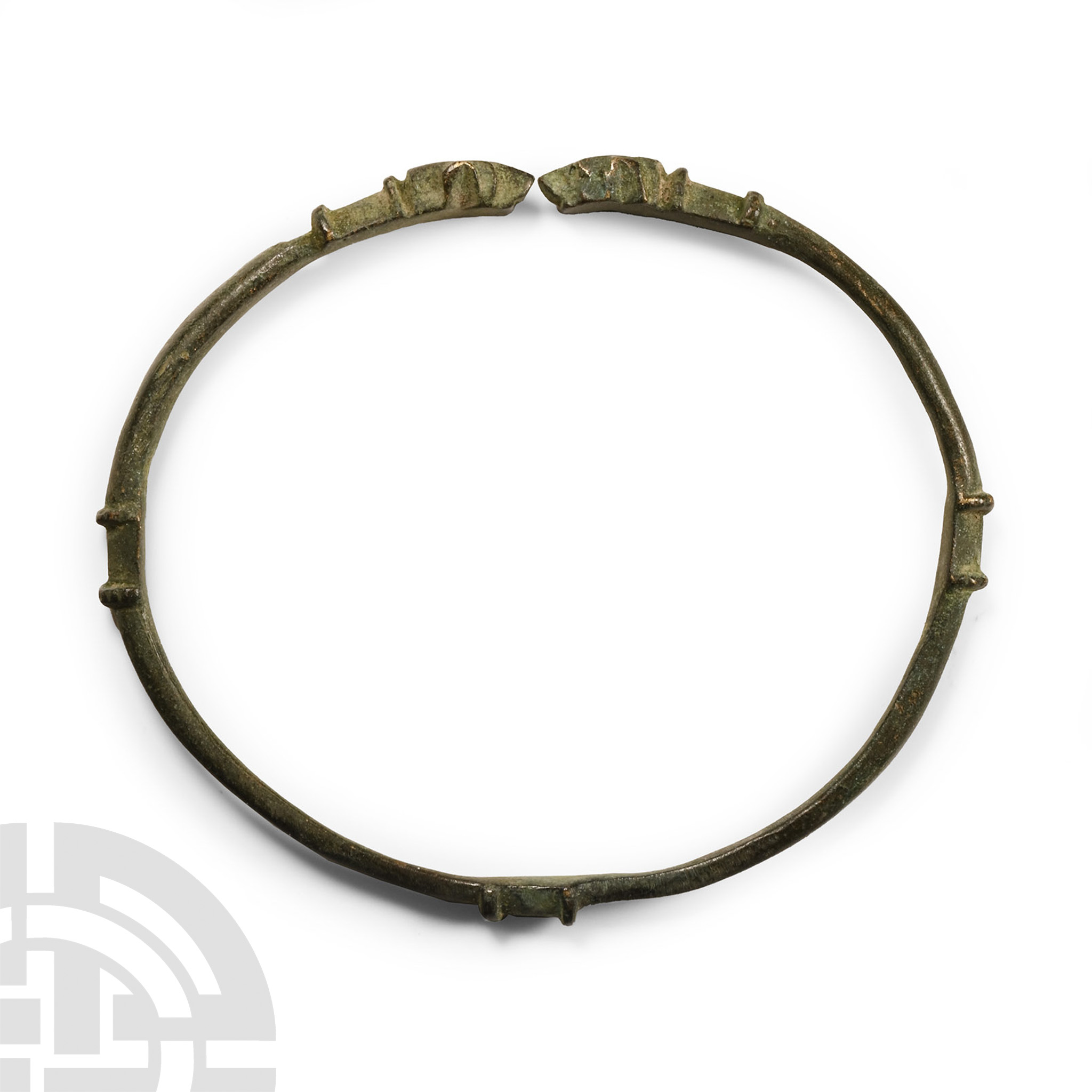 Western Asiatic Bronze Bracelet with Beast Head Terminals