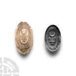 Sassanian Rock Crystal Stamp Seal with Motifs