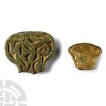 Anglo-Saxon Gilt Bronze Mount Group