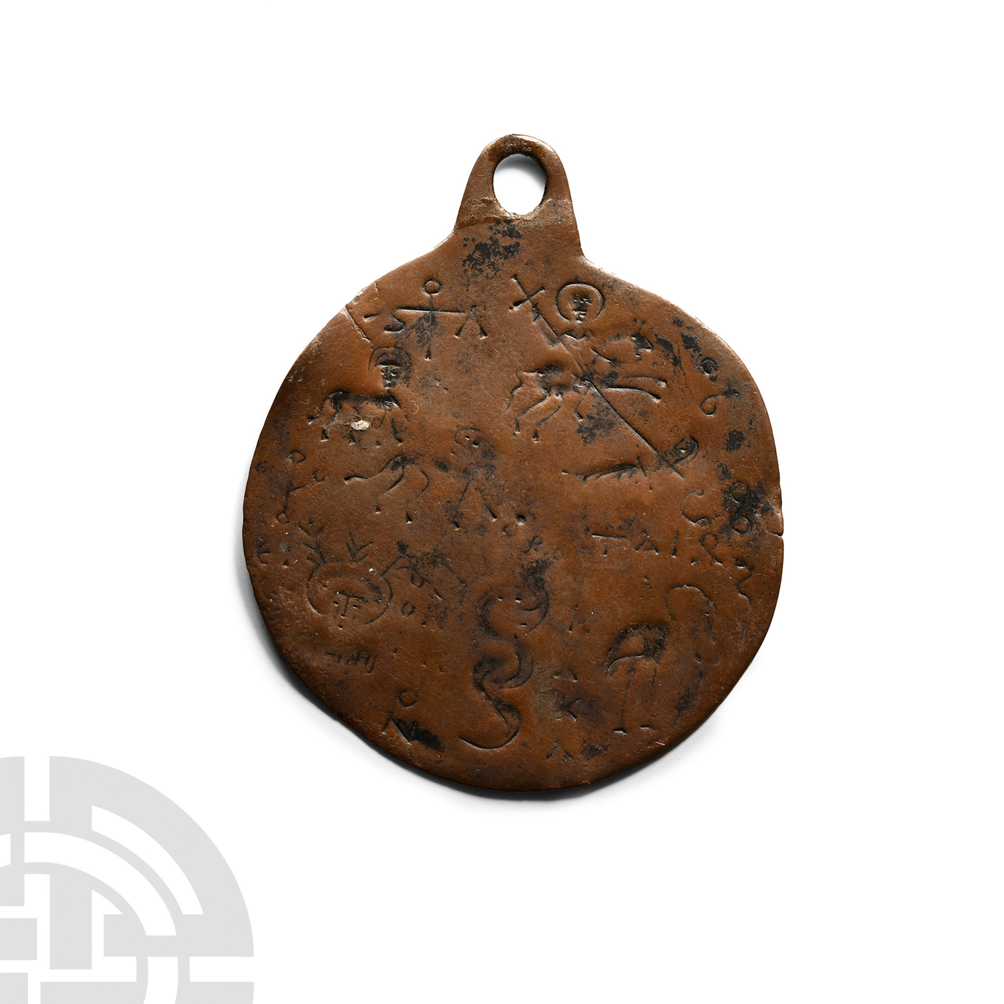 Byzantine 'Psalm 91 Related' Gnostic Bronze Talisman Pendant - Image 2 of 2