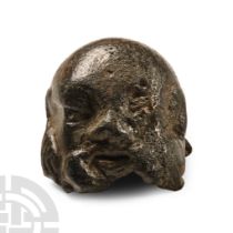 Roman Bronze Silenus Head Mount