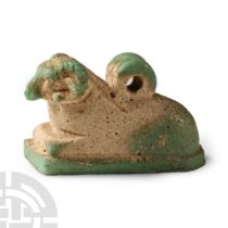 Egyptian Blue Faience Ram Amulet