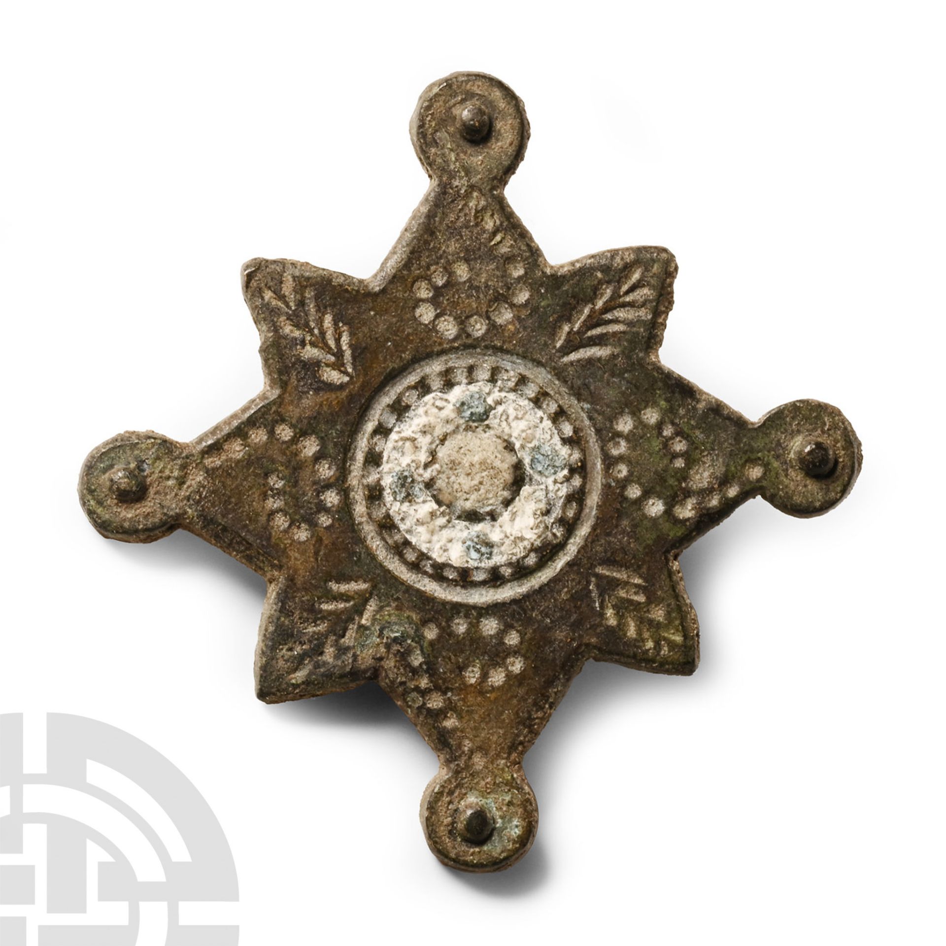 Roman Bronze Star-Shaped Plate Brooch