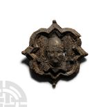 Medieval Pewter Pilgrim's Badge with Knight and Swords