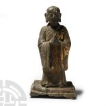 Chinese Gilt Bronze Praying Buddha Statue