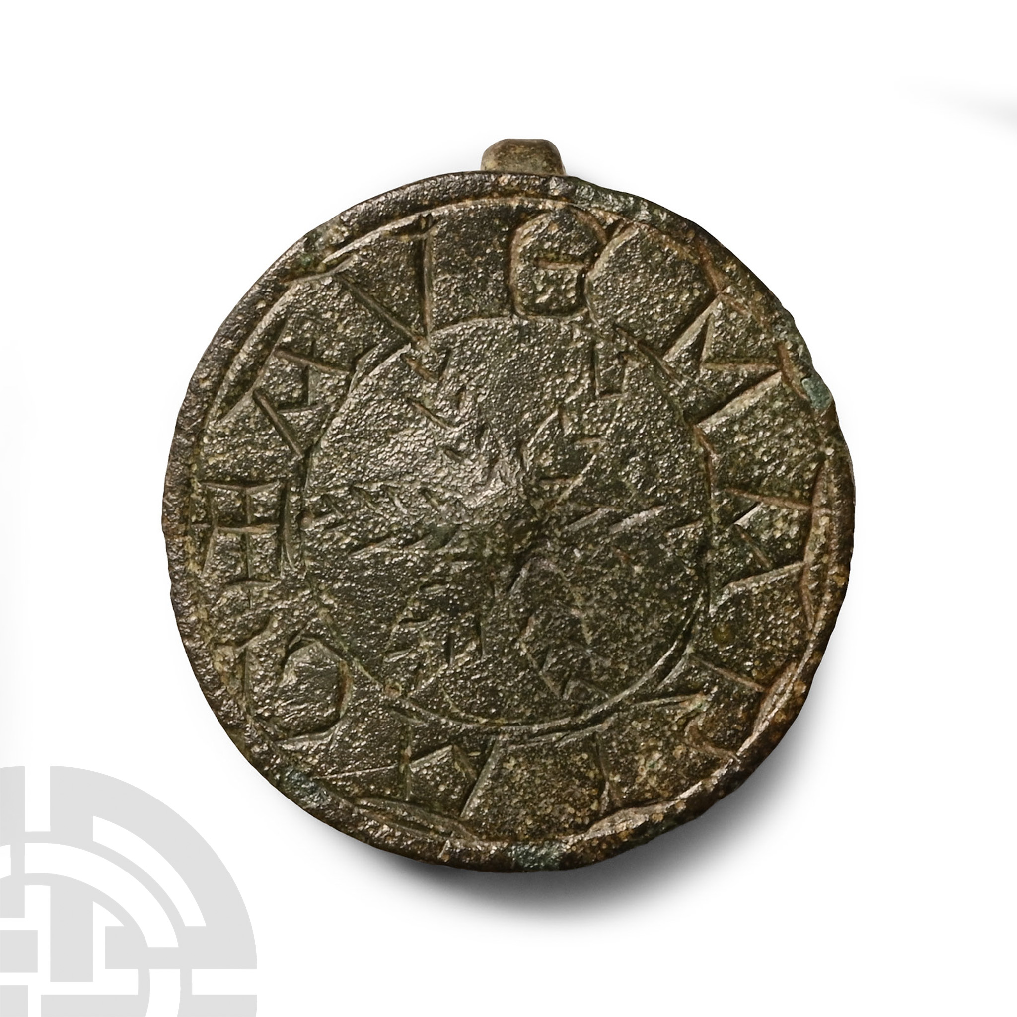 Medieval Bronze 'AVE MARIA G' Pilgrim's Brooch