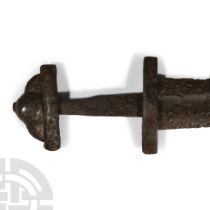 Viking Iron Sword with Three-Lobed Pommel