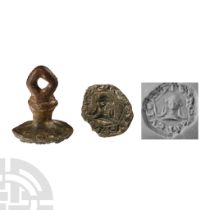 Medieval Bronze Seal Matrix with Veiled Bust