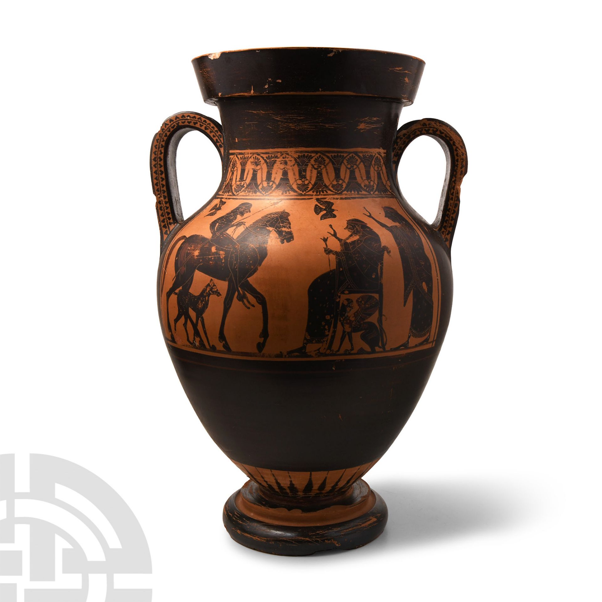 Greek Chalcidian Black-Figure Amphora with Heracles and Nemean Lion - Image 2 of 2