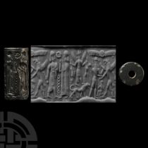 Mitannian Cylinder Seal with Hero Scene