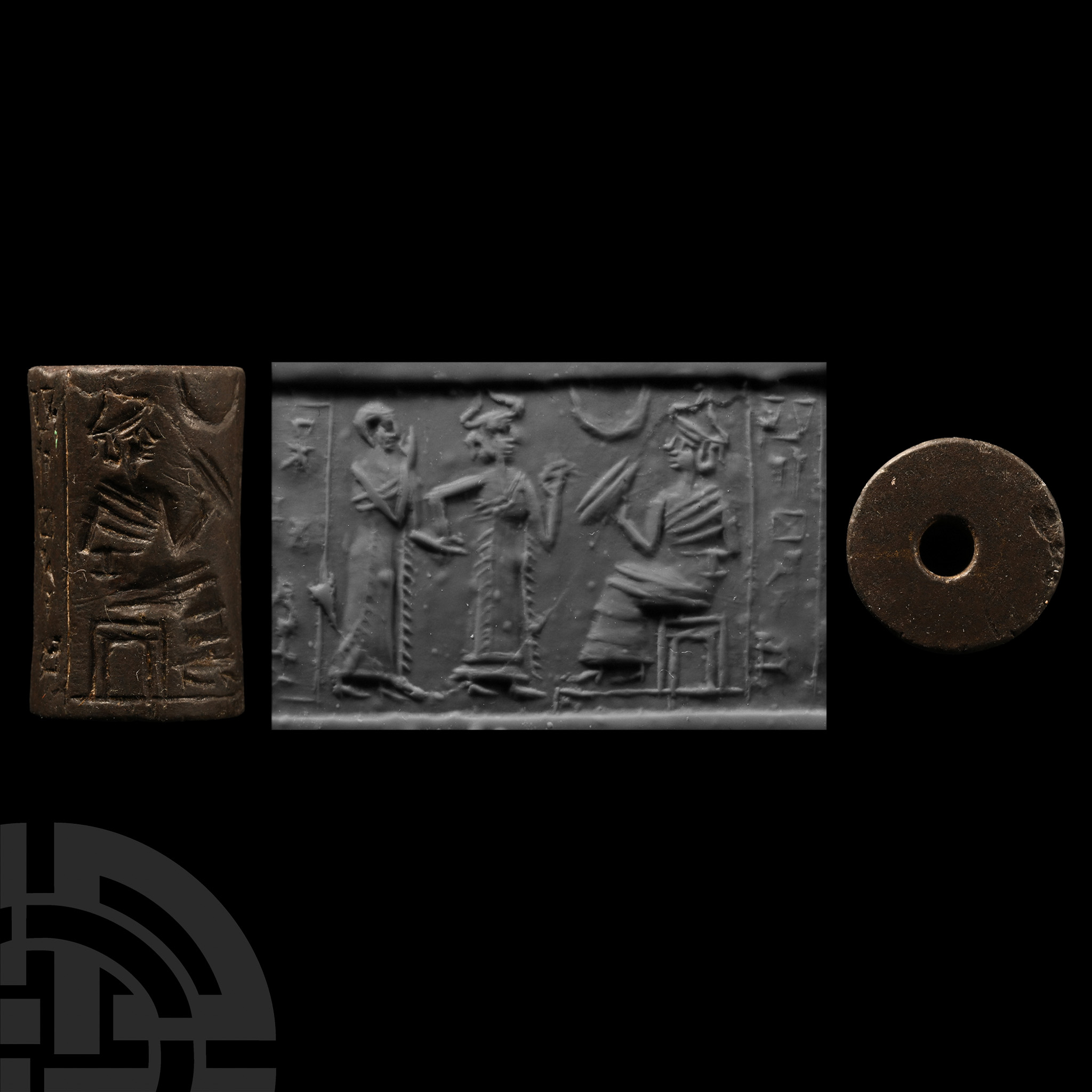 Large Akkadian Cylinder Seal with Presentation Scene