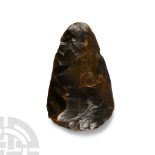 Stone Age 'Central France' Chestnut-Brown Knapped Flint Handaxe