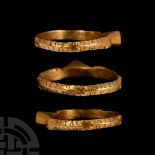 'The Drayton' Medieval Gold Ring with Magical Inscription