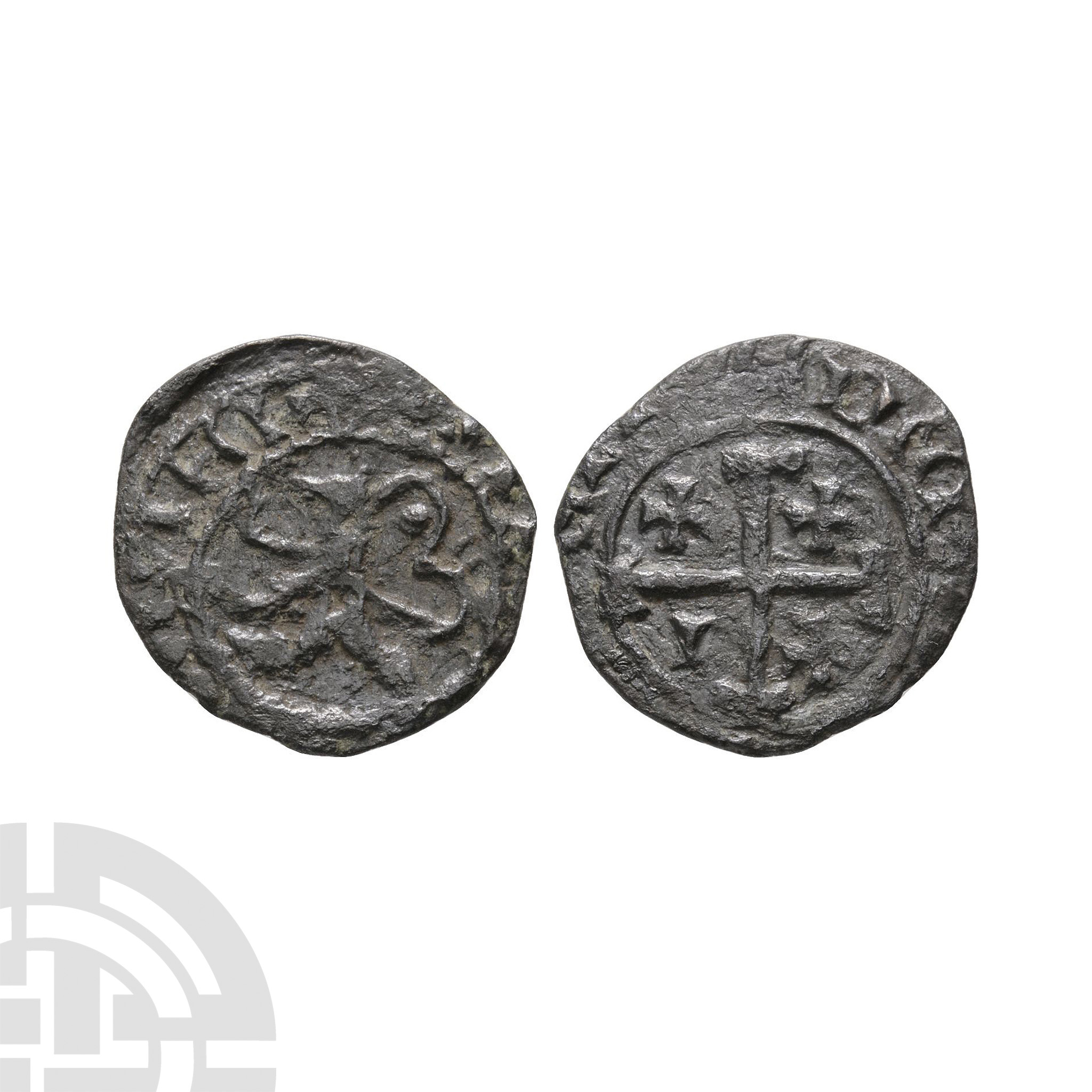 World Coins - Crusader Issues - Lusignan Kingdom of Cyprus - Janus - Unpublished AE Billon Sixain