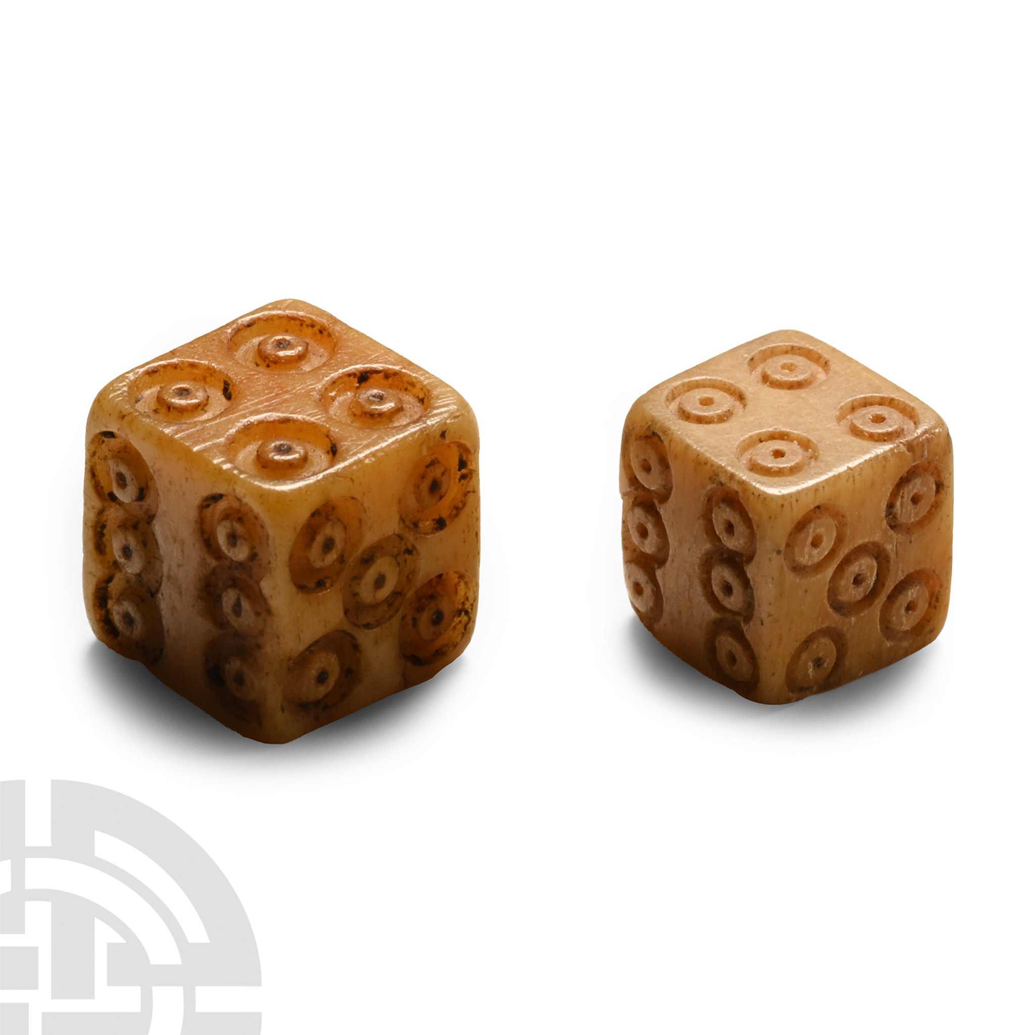 Roman Bone Gaming Dice Pair