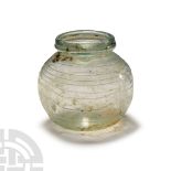 Roman Dimpled Glass Jar with Trails