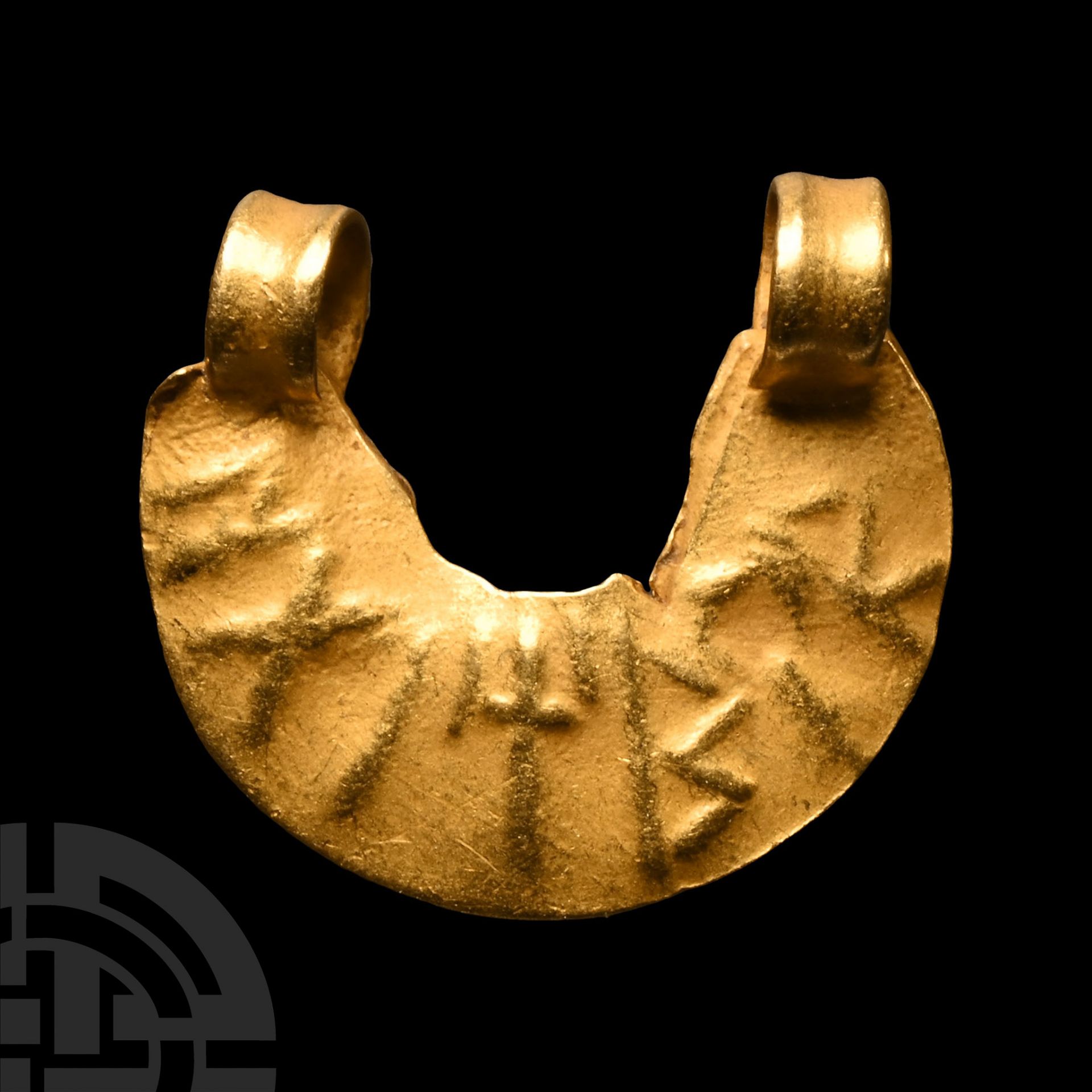 Gold Collar Bead with Sabean Inscription