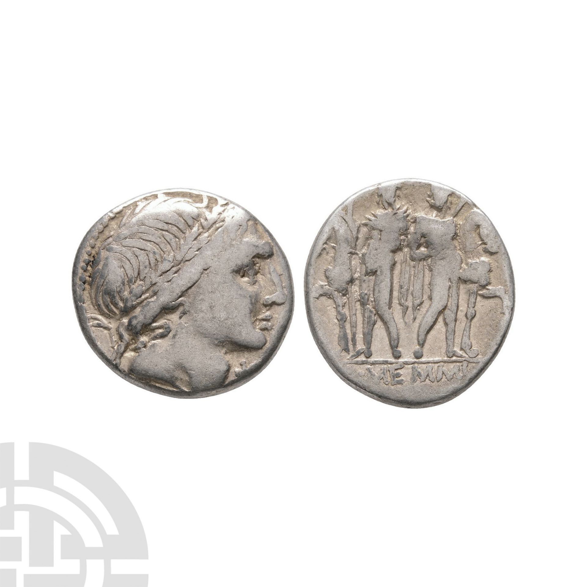 Ancient Roman Republican Coins - L Memmius - The Dioscuri AR Denarius