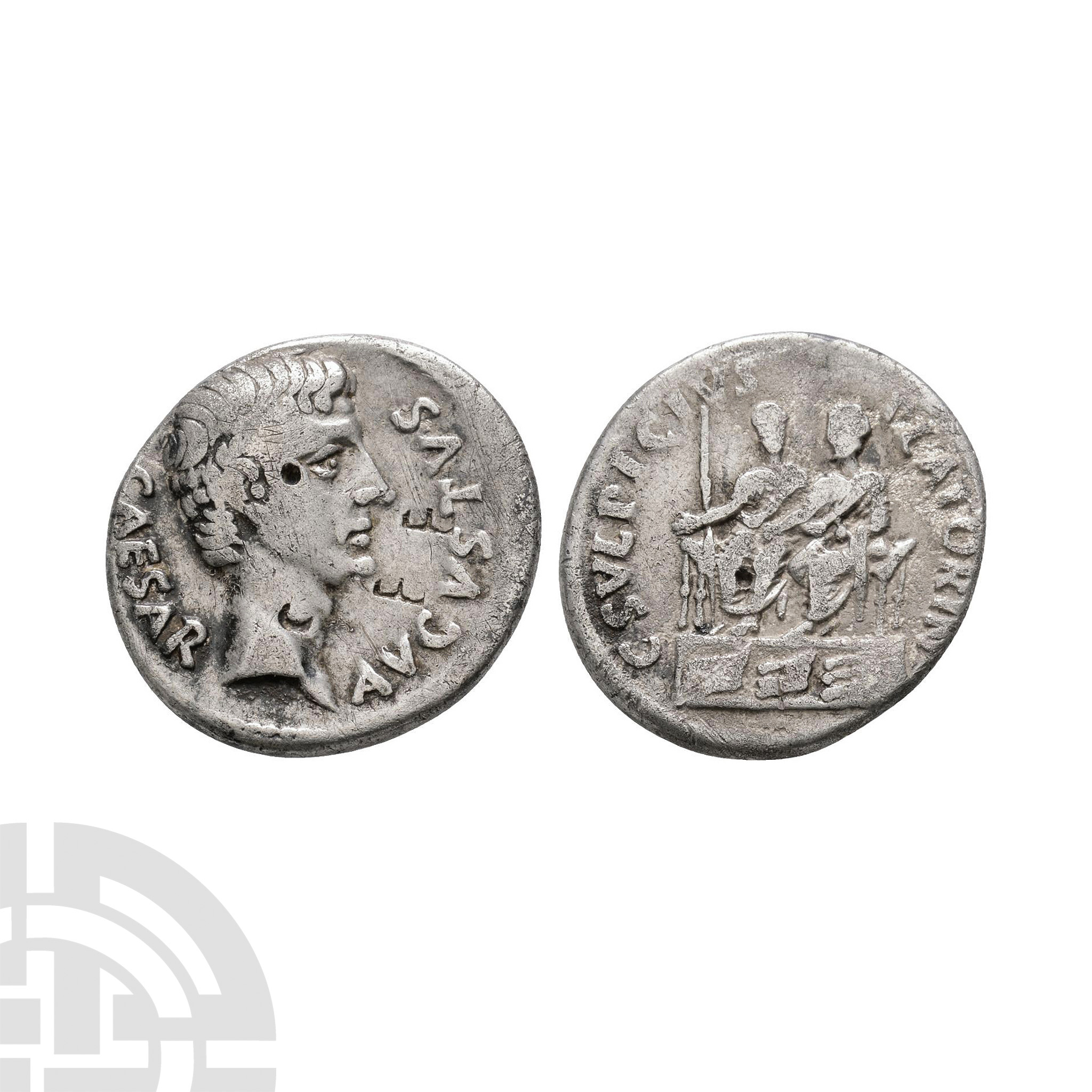 Ancient Roman Imperial Coins - Augustus - AR Agrippa Denarius