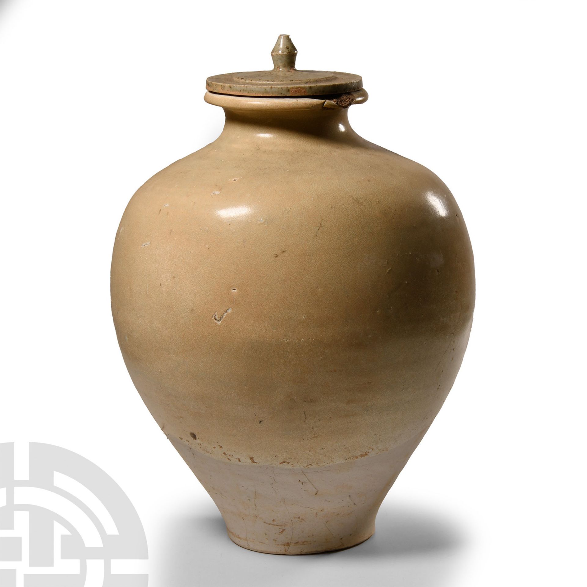 Chinese Tang Glazed White Ware Jar with lid