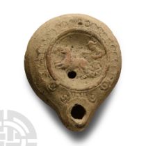 Roman Terracotta Oil Lamp with Charioteer