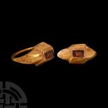 Roman Gold Ring with Bird Gemstone