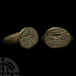 Medieval Bronze Ring with Animal