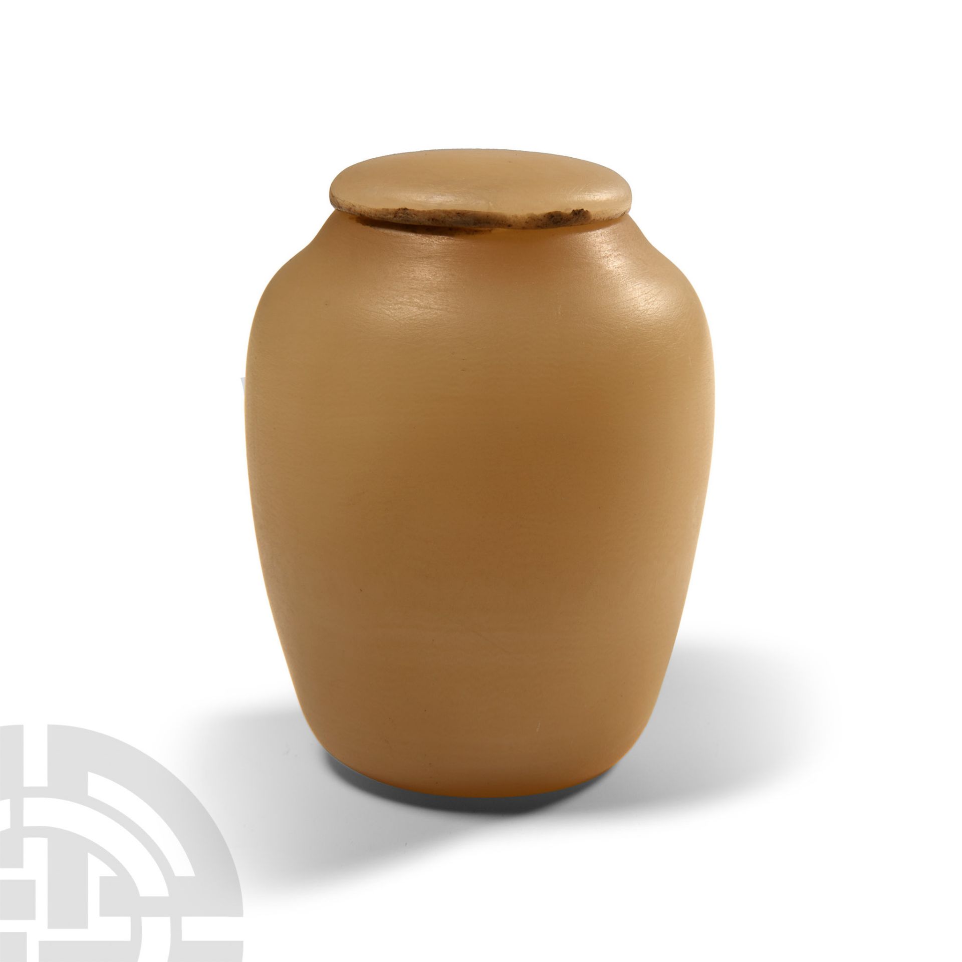 Egyptian Style Alabaster Pyxis with Lid