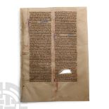 Medieval English Vellum Bible Manuscript Page