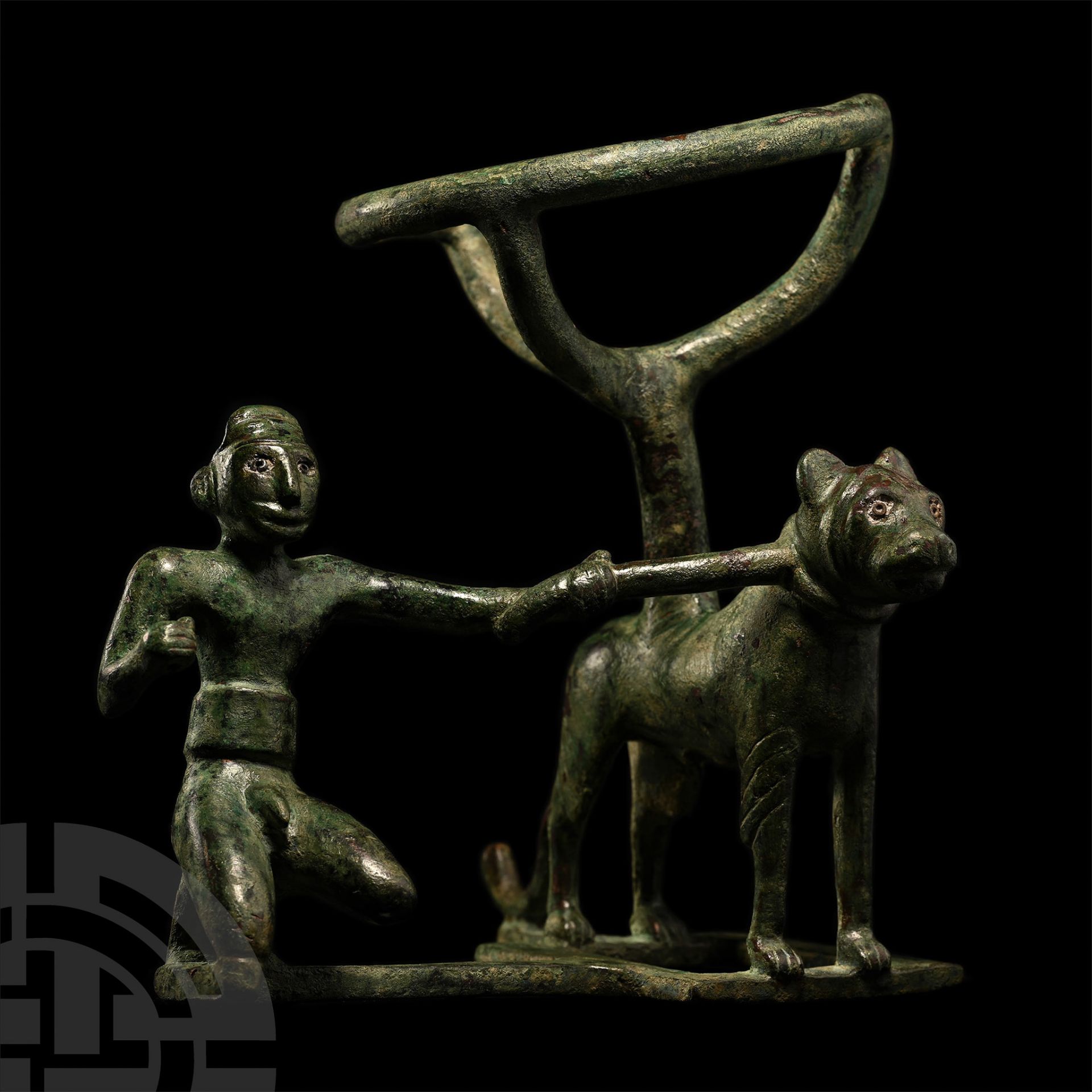 Mesopotamian Torch Bearer Stand with Lion Tamer
