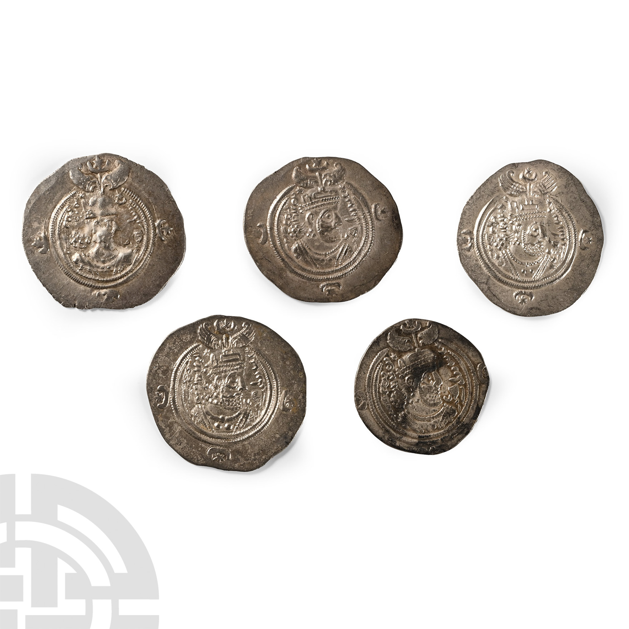 World Coins - Sassanian - Khusro I & II - AR Dirham Group [5]