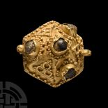 Byzantine Garnet Set Gold Pendant