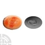 Roman Banded Agate Lion Attack Gemstone