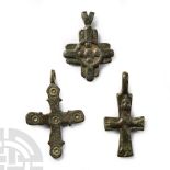 Post Medieval Bronze Cross Pendant Group