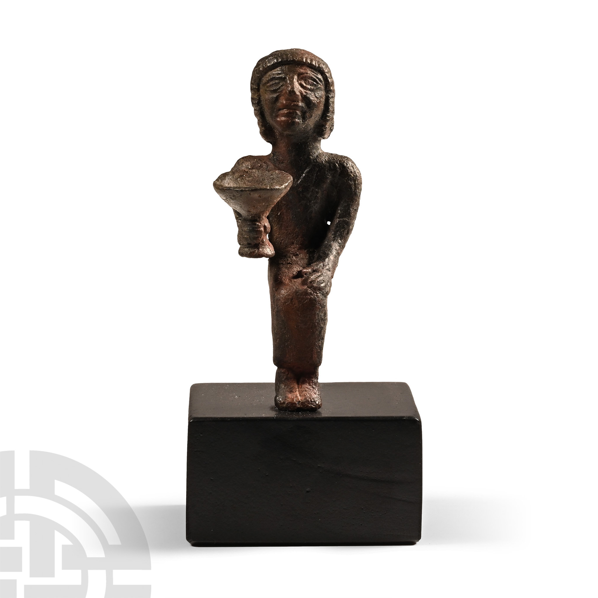 Phoenician Bronze Seated Figure Holding an Offering Cup - Image 4 of 4