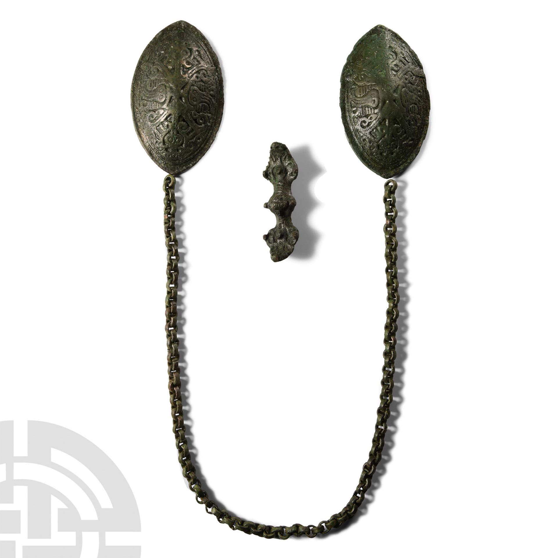 Viking Bronze Borre Style Brooch Set
