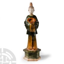 Large Chinese Ming Glazed Terracotta Figure