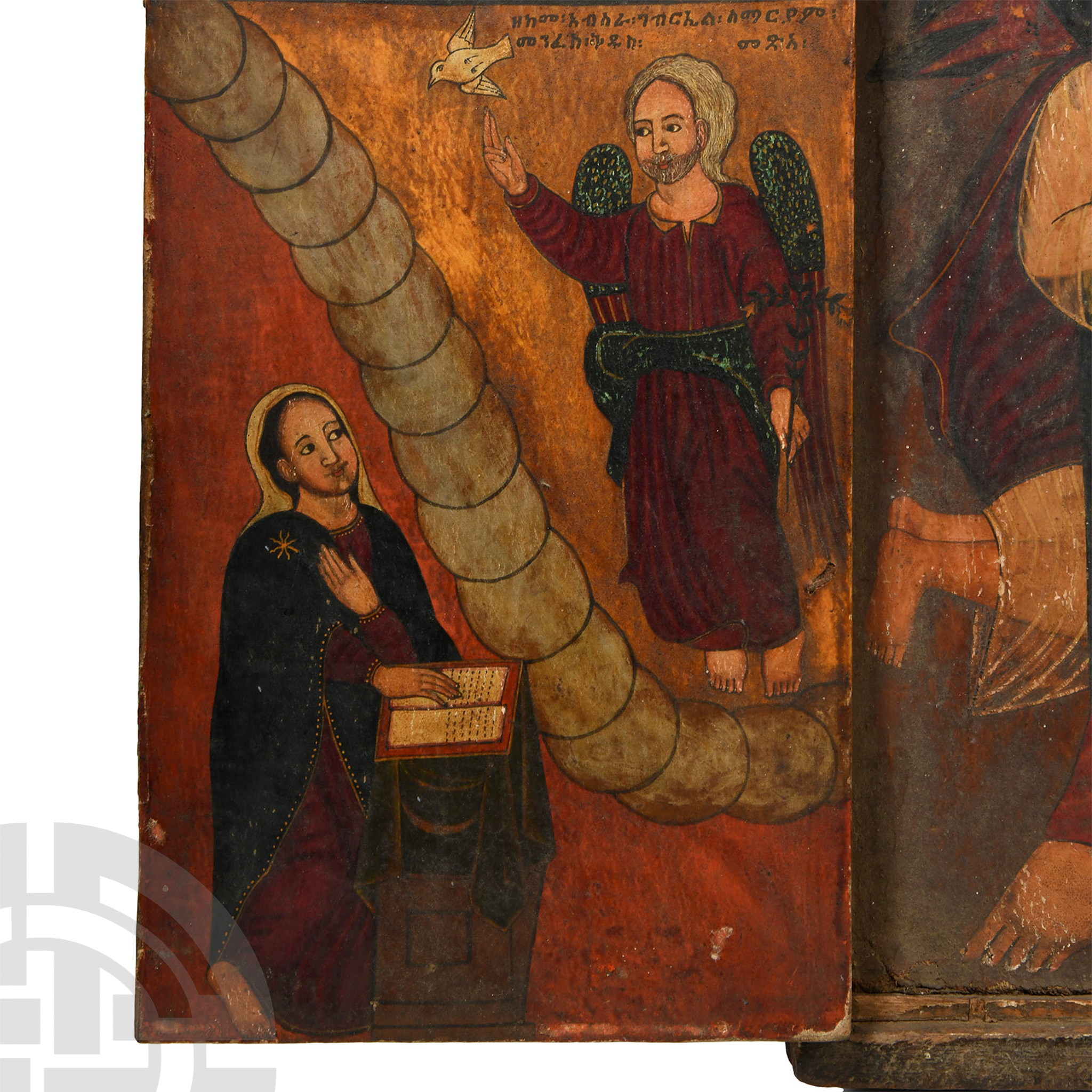 Large Ethiopian Triptych Icon with the Virgin and Child - Image 3 of 6